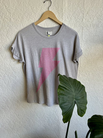 We Are The Others 'The Relaxed Slub' Pink Bolt Graphic Tee