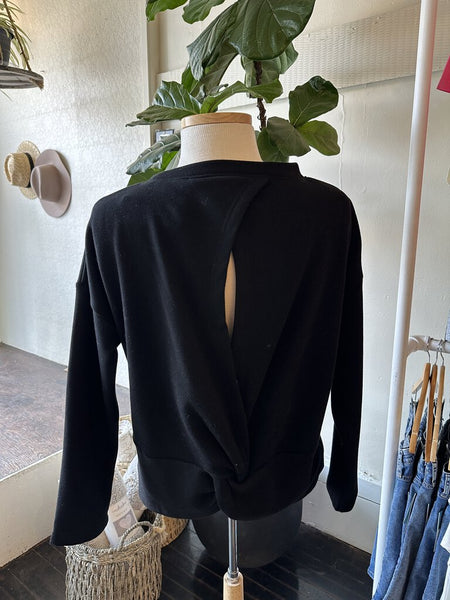 Saba & Co 'Miren' Open Back Twist Crewneck Sweatshirt