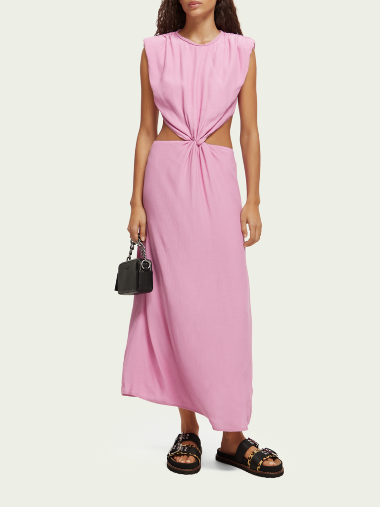 Scotch & Soda Orchid Pink Cut-Out Midi Dress