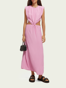 Scotch & Soda Orchid Pink Cut-Out Midi Dress