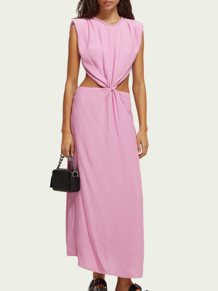 Scotch & Soda Orchid Pink Cut-Out Midi Dress