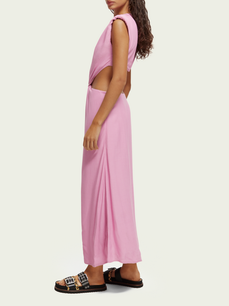 Scotch & Soda Orchid Pink Cut-Out Midi Dress