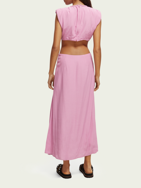 Scotch & Soda Orchid Pink Cut-Out Midi Dress