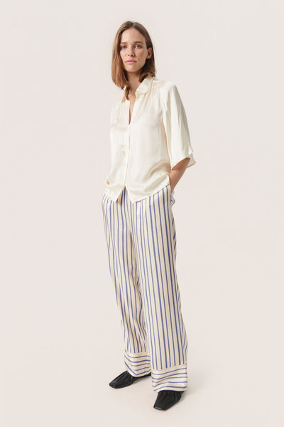 Soaked In Luxury 'Hela' Satin Blouse in Whisper White