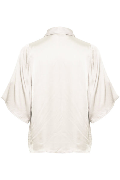 Soaked In Luxury 'Hela' Satin Blouse in Whisper White