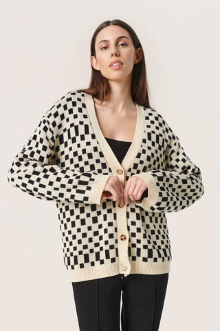 Soaked In Luxury 'Cabba' Small Check Cardigan