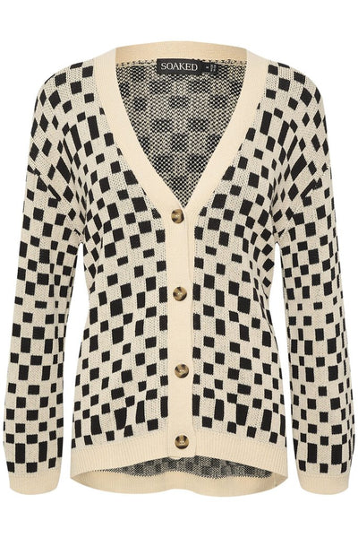 Soaked In Luxury 'Cabba' Small Check Cardigan