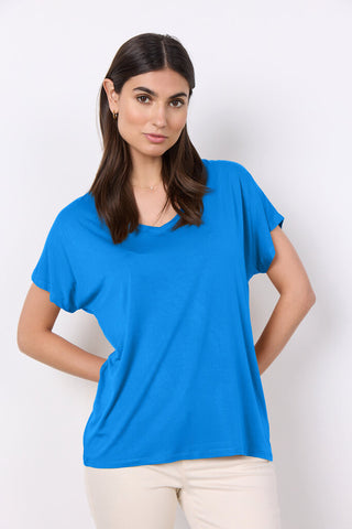 Soyaconcept 'Marica' V-Neck Tee - Bright Blue