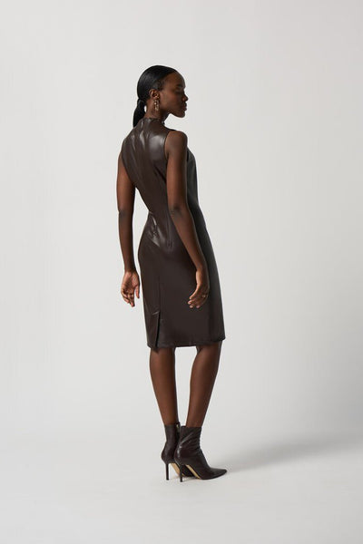 Joseph Ribkoff 233010 Mocha Faux Leather Dress