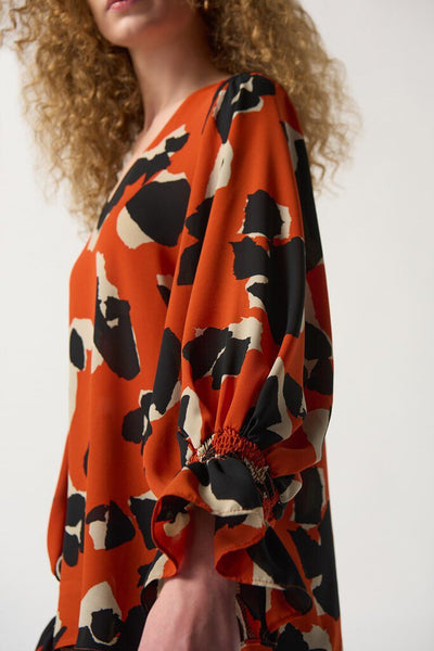 Joseph Ribkoff 233201 V-Neck Puff Sleeve Top