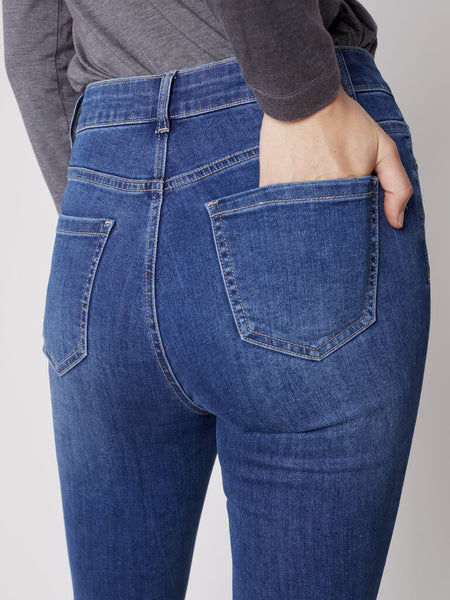 Charlie B Asymmetrical Fringe Hem Jeans