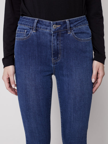 Charlie B Embroidered Scallop Hem Denim