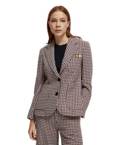 Scotch & Soda Pink/Brown Houndstooth Blazer