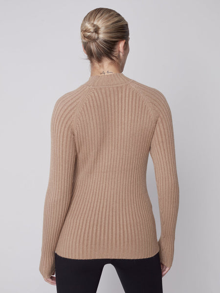 Charlie B Mock Neck Plushy Knit Rib Sweater