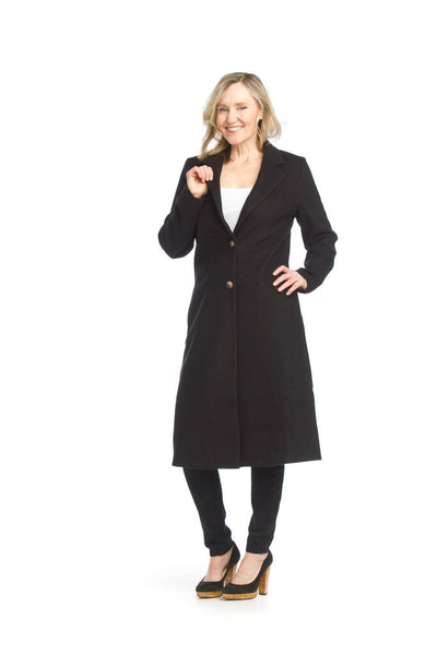 Papillon Black Lapel Coat