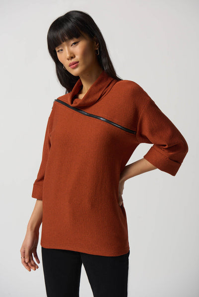 Joseph Ribkoff 233126 Tandoori Zip Detail Sweater