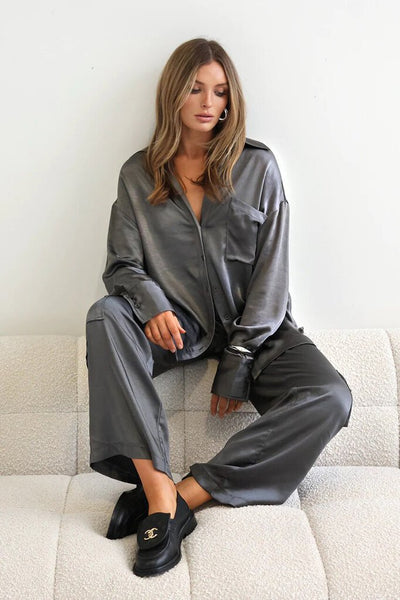 Madison the Label 'Zura' Satin Shirt