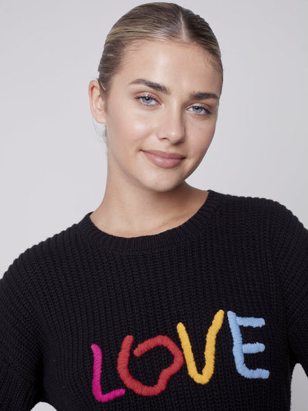 Charlie B 'LOVE' Embroidered Sweater