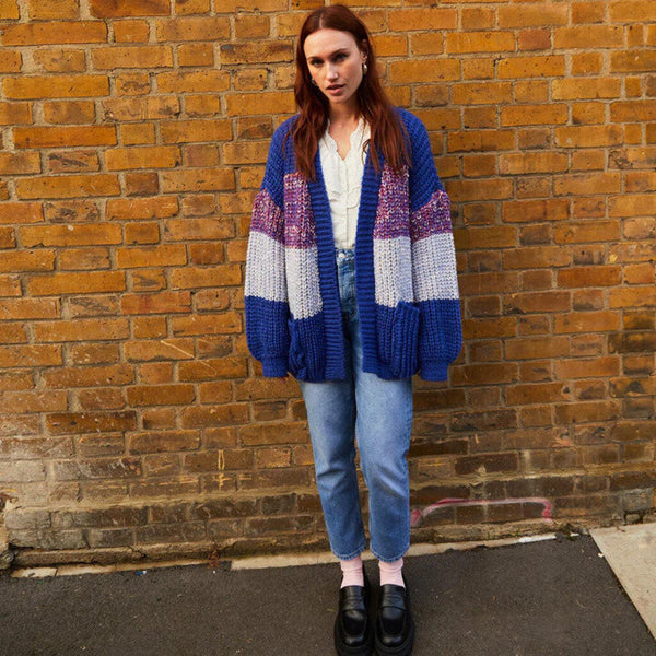 Cara & The Sky 'Janie' Oversized Chunky Stripe Cardigan