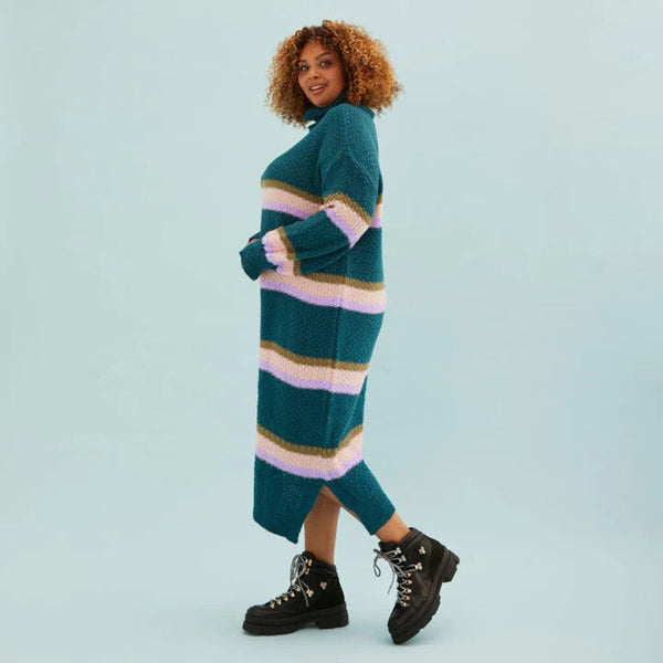 Cara & The Sky 'Tanya' Striped Knit Midi Dress