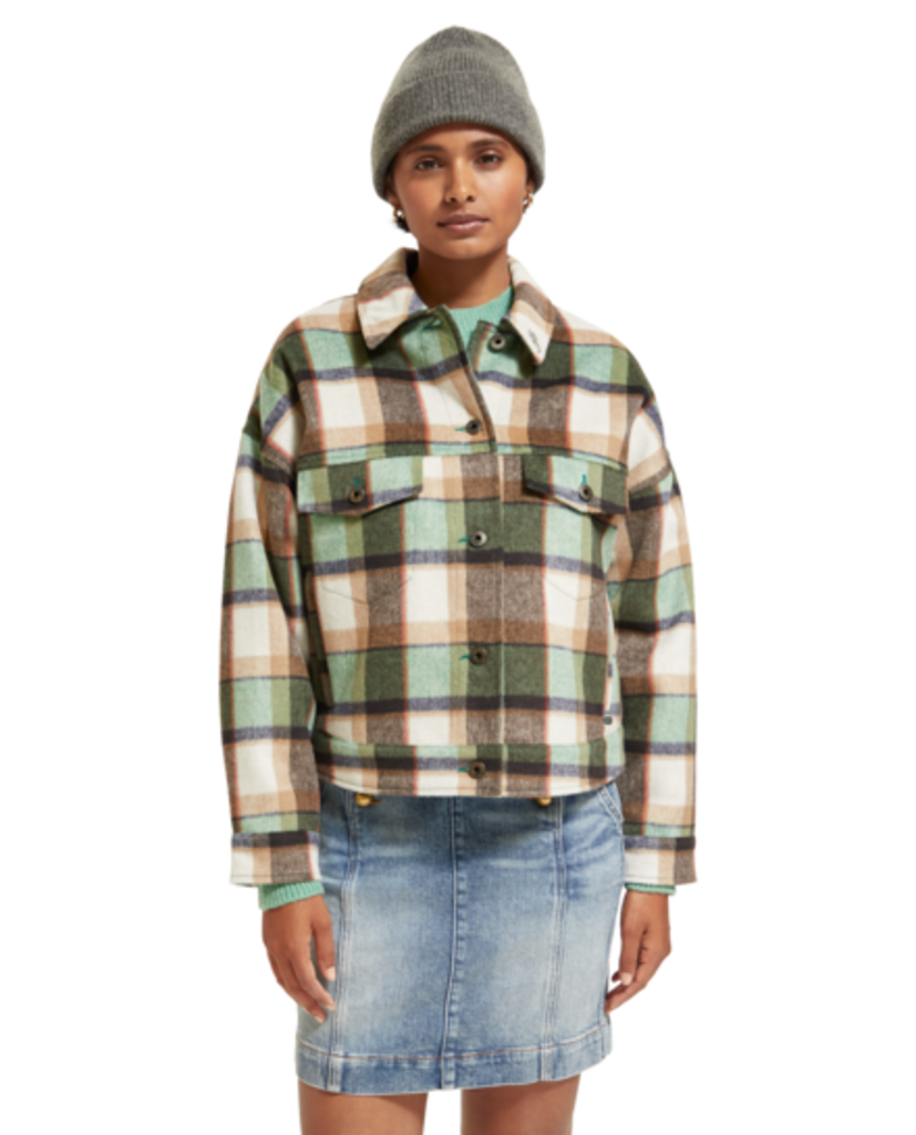 Scotch & Soda Frozen Mint Check Short Jacket