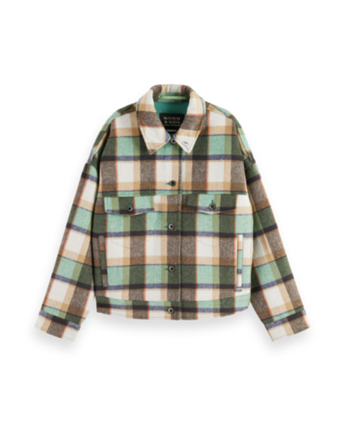 Scotch & Soda Frozen Mint Check Short Jacket