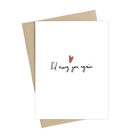 Little May Papery 'I'd Marry You Again' Anniversary Card