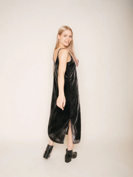 Jackson Rowe 'Crisp' Black Velvet Slip Dress