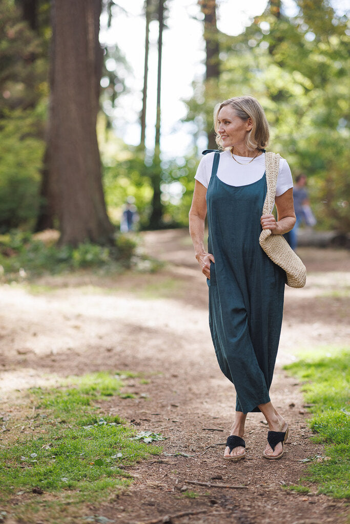 Papillon Green Linen Blend Jumpsuit