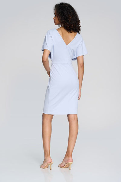 Joseph Ribkoff 241761 Scuba Crepe Pearl Detail Dress - Celestial Blue