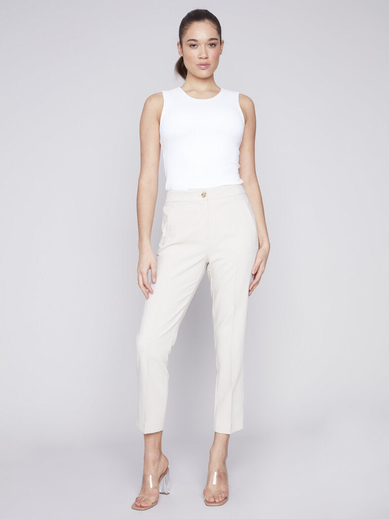 Charlie B Side Slit Tapered Leg Pant