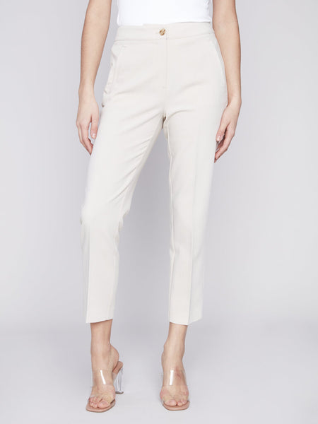 Charlie B Side Slit Tapered Leg Pant