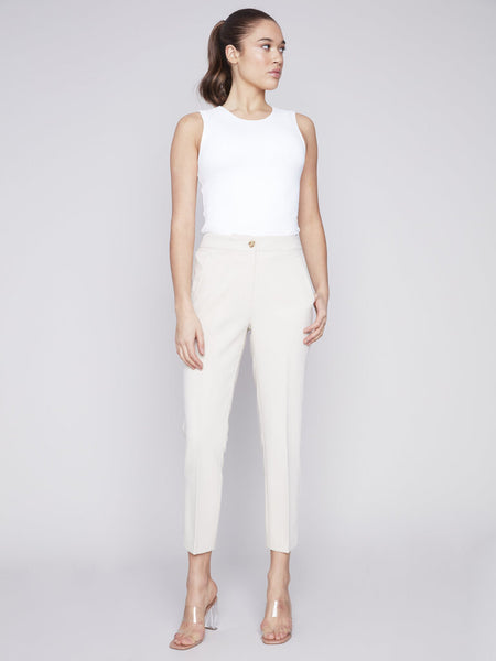 Charlie B Side Slit Tapered Leg Pant