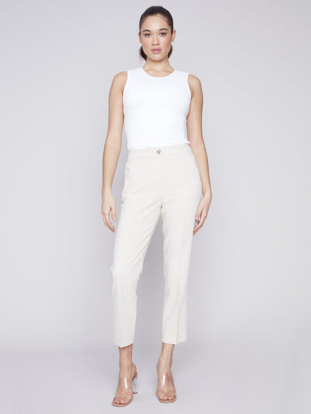 Charlie B Side Slit Tapered Leg Pant