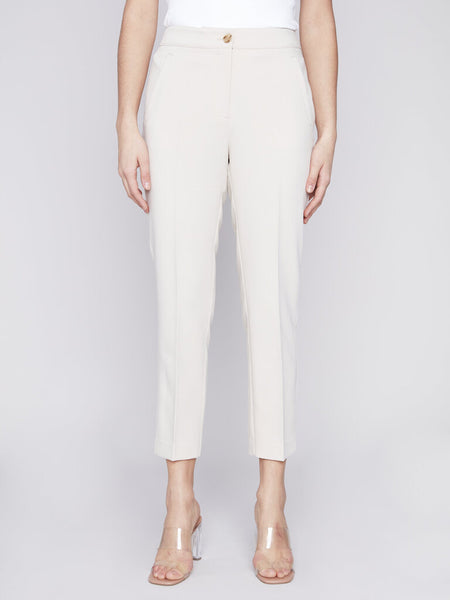 Charlie B Side Slit Tapered Leg Pant