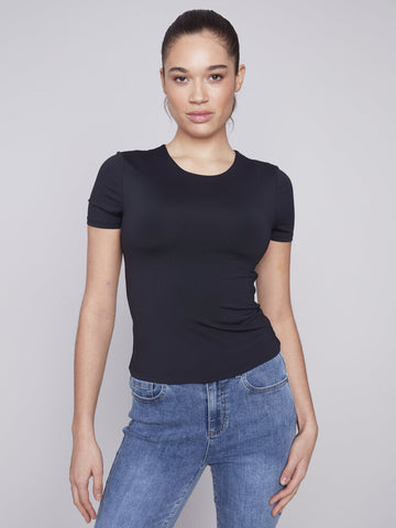 Charlie B Double Layer Smoothing Tee - Black