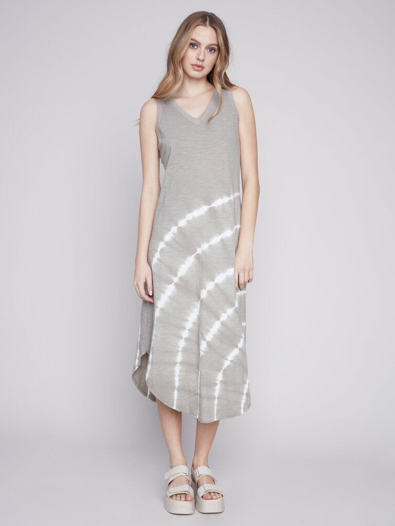 Charlie B Celadon Tie-Dye Cotton Slub Dress
