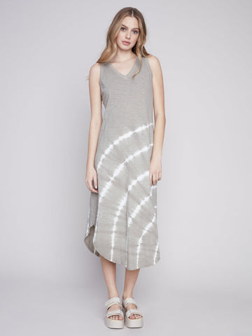 Charlie B Celadon Tie-Dye Cotton Slub Dress