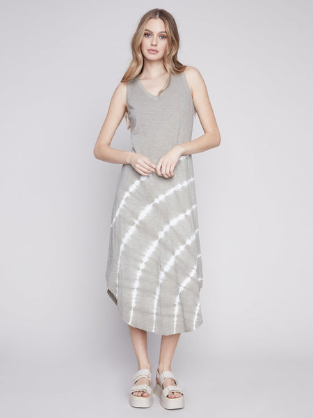 Charlie B Celadon Tie-Dye Cotton Slub Dress