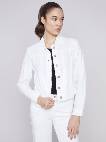 Charlie B Fringed Linen Jacket