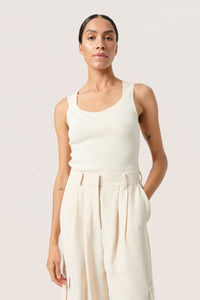 Soaked in Luxury 'Indianna' Sweet Knit Square Neck Tank - Pearled Ivory