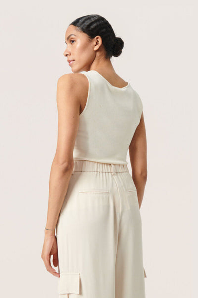 Soaked in Luxury 'Indianna' Sweet Knit Square Neck Tank - Pearled Ivory