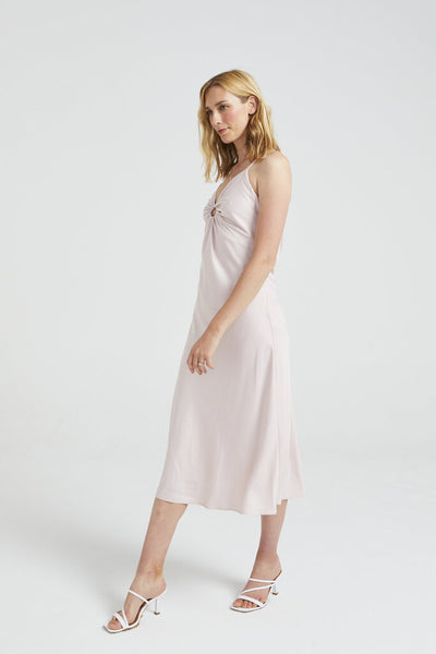 Angel Eye 'Penny' Dusty Pink Midi Dress with Front O-Ring