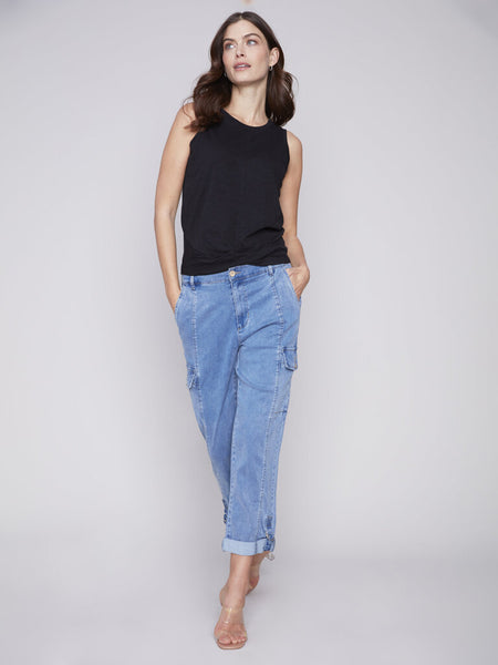 Charlie B Chambray Cargo Pants