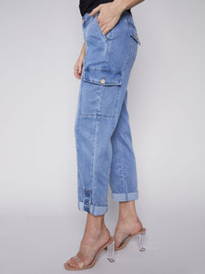 Charlie B Chambray Cargo Pants