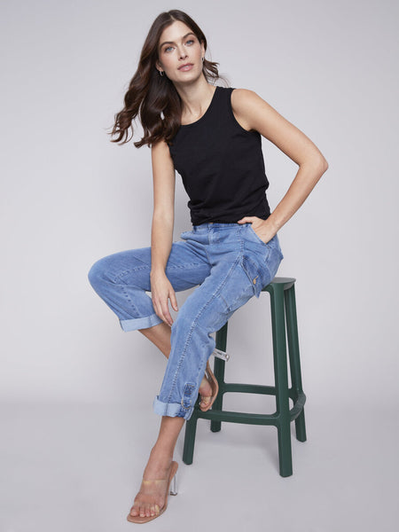 Charlie B Chambray Cargo Pants