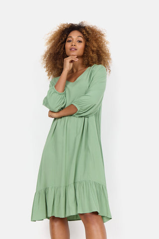 Soyaconcept 'Radia' Ruffle Hem Dress - Green