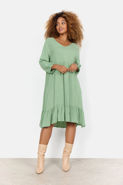 Soyaconcept 'Radia' Ruffle Hem Dress - Green