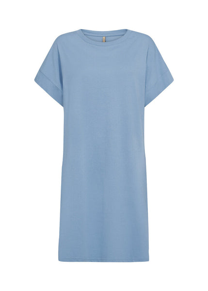 Soyaconcept 'Derby' Slub Knit T-Shirt Tunic Dress - Crystal Blue