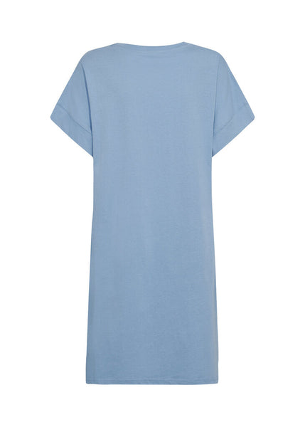 Soyaconcept 'Derby' Slub Knit T-Shirt Tunic Dress - Crystal Blue